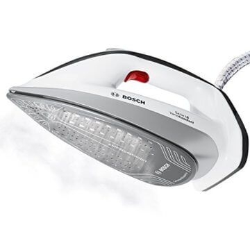 Bosch VarioComfort Dampfbügelstation TDS8030DE, 6,8 bar Dampfdruck, 480g Dampfstoß, 8 Bügelprogramme, abnehmbarer Wassertank 1,8 L, Abschaltautomatik, 2.400 Watt, schwarz/grau/weiß - 4