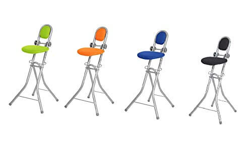 Ribelli Bügelstehhilfe Stehhilfe Stehstuhl 6-Fach höhenverstellbar klappbar Bügelstuhl Stehsitz ergonomisches Sitzen - Stehsitz zum Bügeln mit Rückenlehne (grün) - 1