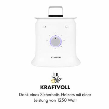 Klarstein ShirtButler Deluxe automatisches Trocken- und Bügelgerät, 2-in-1: Trocknen und bügeln, 1250 W Sicherheits-Heizer, HotAir Tension-Technologie, Timer: 0-180 Min. Material: Oxford-Nylon, weiß - 9